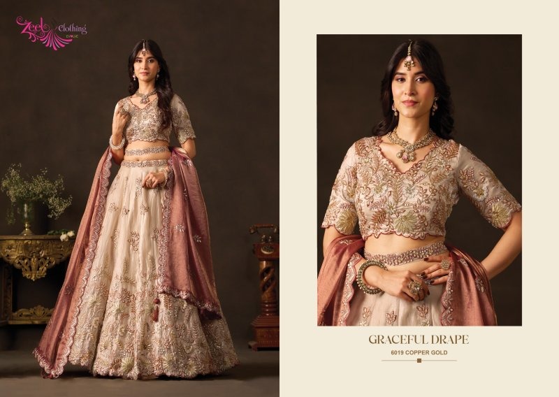 Copper Gold Lashkara By Zeel Fendy Silk With Sequence Work Lehenga Choli 6019